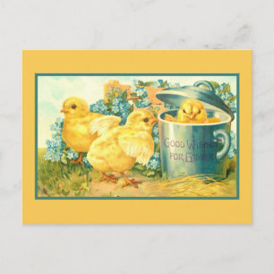 Postal Buenos deseos para Pascua... Vintage Easter Card