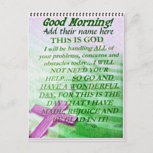 Postal Buenos días, agregue su nombre_