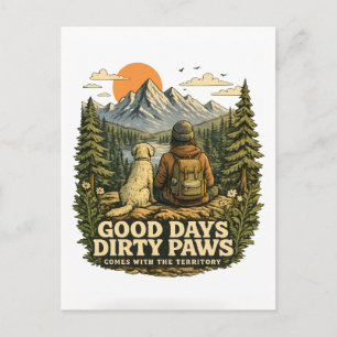 Postal Buenos Días Amante de Perros Patas Sucias