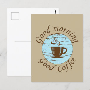 Postal Buenos días citas divertidas para bebedores de caf