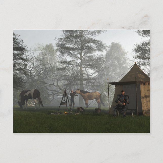 Postal Buenos días en el Campamento de los Caballeros (Anverso)