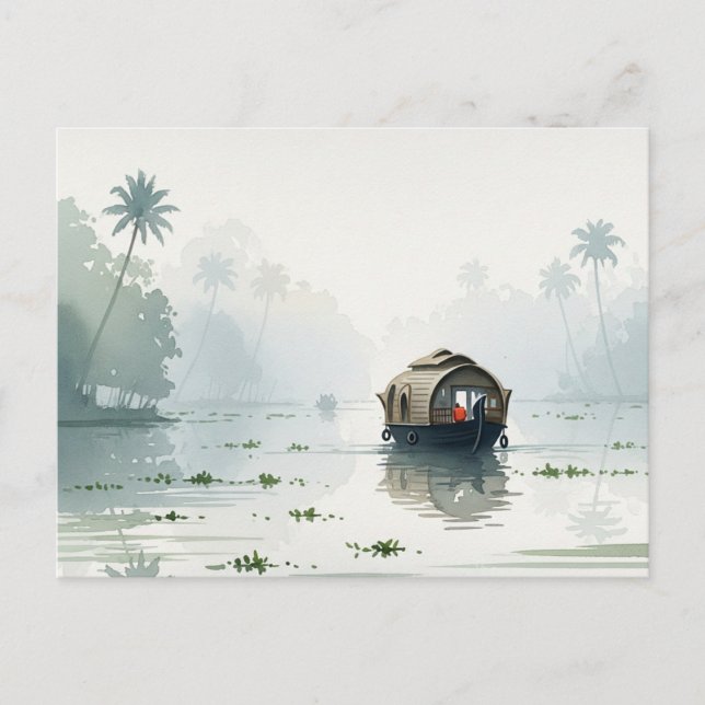 Postal Buenos días en Kerala, India (Anverso)