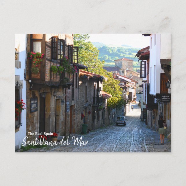 Postal Buenos días en Santillana del Mar - La verdadera E (Anverso)