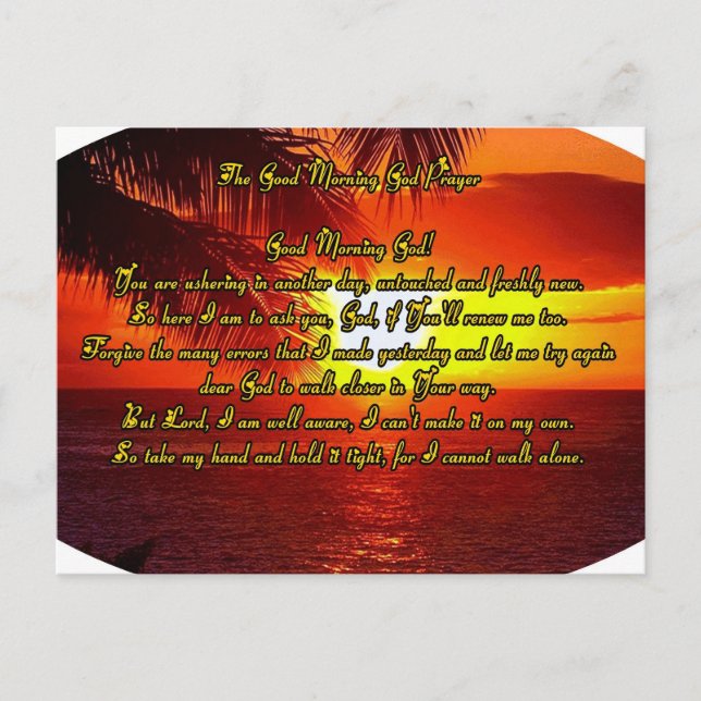 Postal Buenos días, oración de Dios (Anverso)