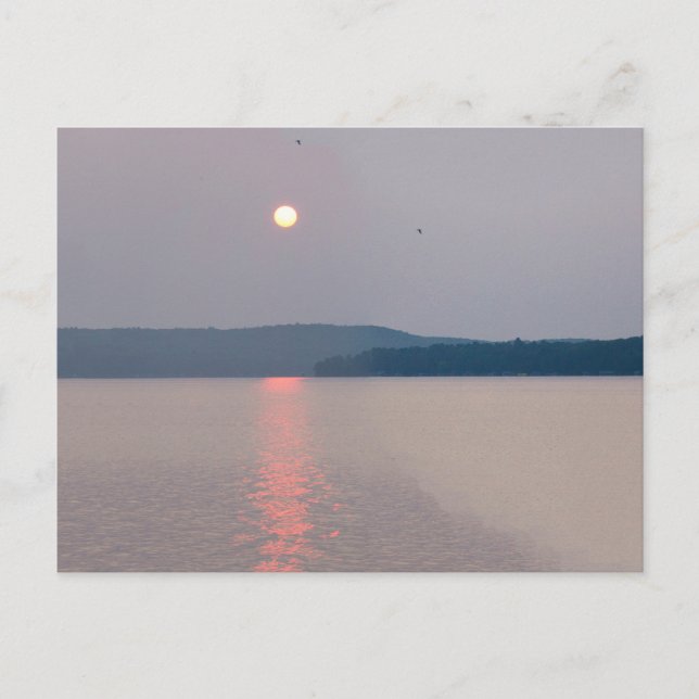 Postal Buenos días sobre el lago Elk, Michigan (Anverso)