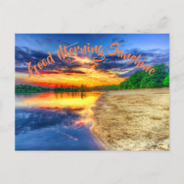 Postal Buenos días Sunrise Sandy Tropical Beach