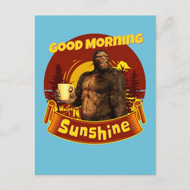 Postal Buenos días Sunshine Funny Coffee de pie grande (Anverso)