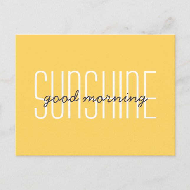 Postal Buenos días Sunshine Yellow Typography Cita (Anverso)