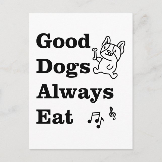 Postal Buenos Perros Siempre Comen Teoría Musical GDAE (Anverso)