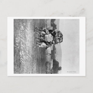 Postal "Búfalo Bill" Cody Riding Horse al lado de Native