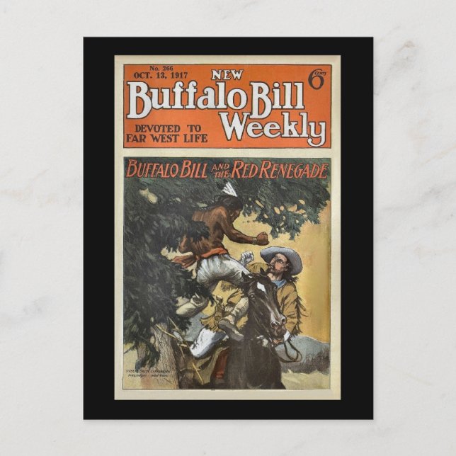 Postal Búfalo Bill Weekly 1917 - The Red Renegade (Anverso)
