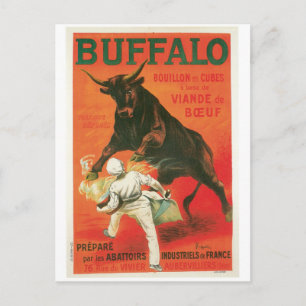Postal Búfalo Bouillon Cubes Comida Vintage y Arte