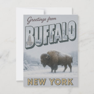Postal Búfalo de invierno de Nueva York