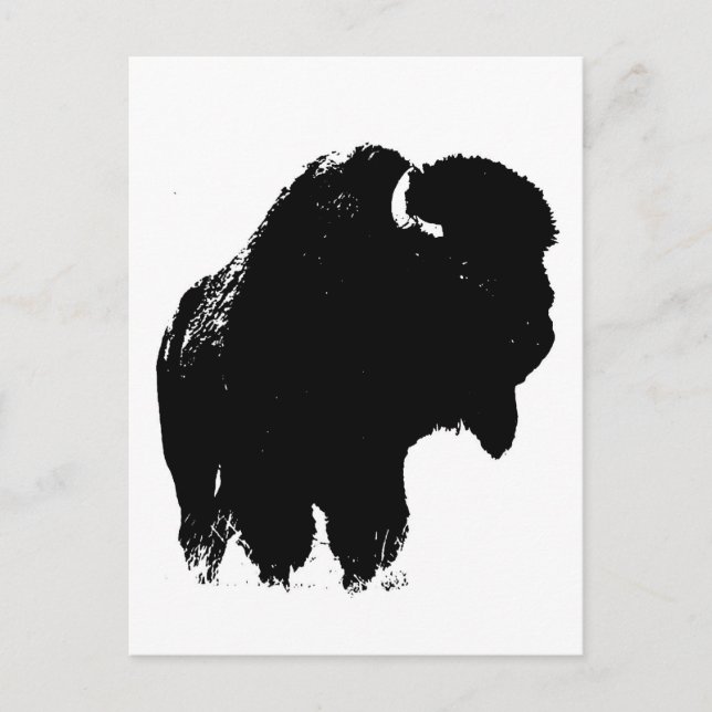 Postal Búfalo de pop Art Bison Silhouette (Anverso)