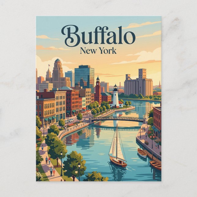 Postal Búfalo, Nueva York (Anverso)