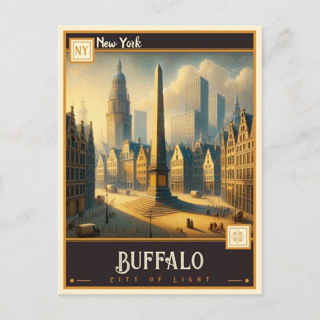 Postal Búfalo, Nueva York | Vintage (Anverso)