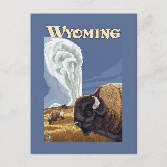 Postal Búfalo por el poster fiel viejo del viaje del (Anverso)