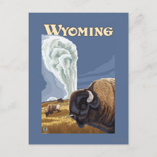 Postal Búfalo por el poster fiel viejo del viaje del