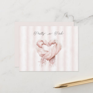 Postal Bufanda Corazón Rosa Bonito
