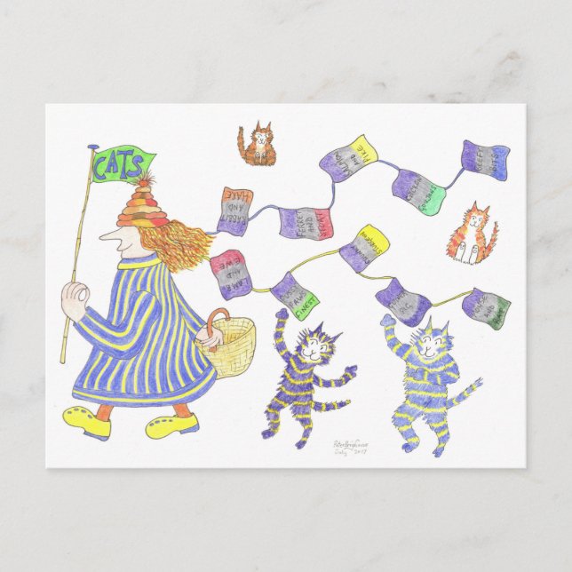 Postal Bufandas de MadCatWoman en el lavado (Anverso)