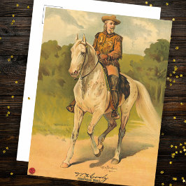 Postal Buffalo Bill Cody en caballo