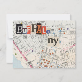 Postal Buffalo NY Maps Collage Postcard 35