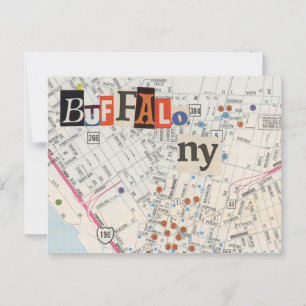 Postal Buffalo NY Maps Collage Postcard 35