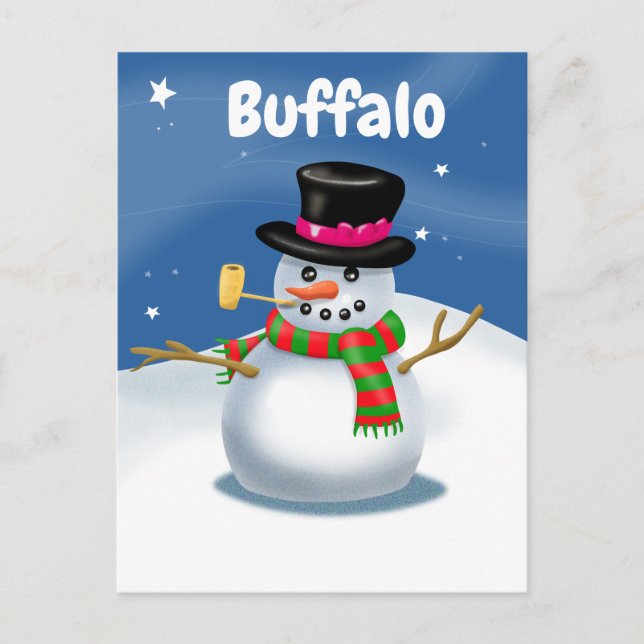 Postal Buffalo Snowman (Anverso)