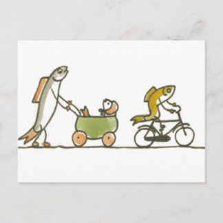 Postal Buggy de pescado y bicicleta