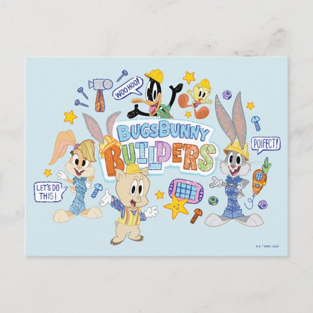 Postal BUGS BUNNY BUILDERS™| Group Sketch Art (Anverso)