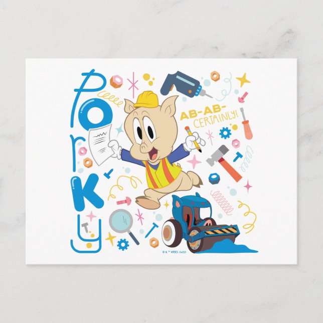 Postal BUGS BUNNY BUILDERS™| Porky Pig Work Tools (Anverso)