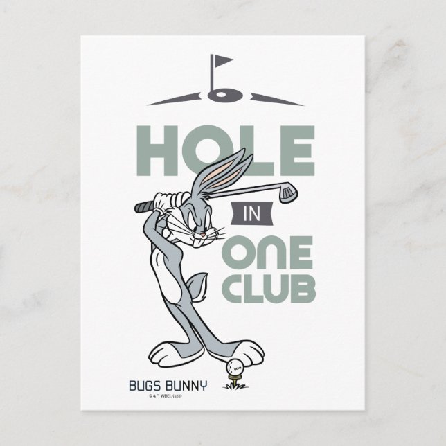 Postal BuGS BUNNY™ Golfing - Agujero en un solo club (Anverso)