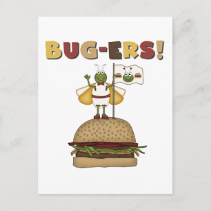 Postal Bugs y hamburguesas camisetas y regalos