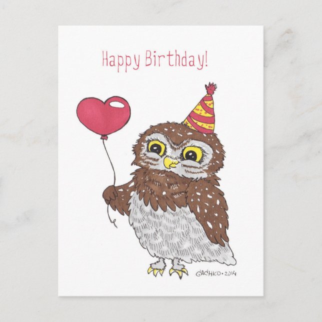 Postal Búho (Anverso)