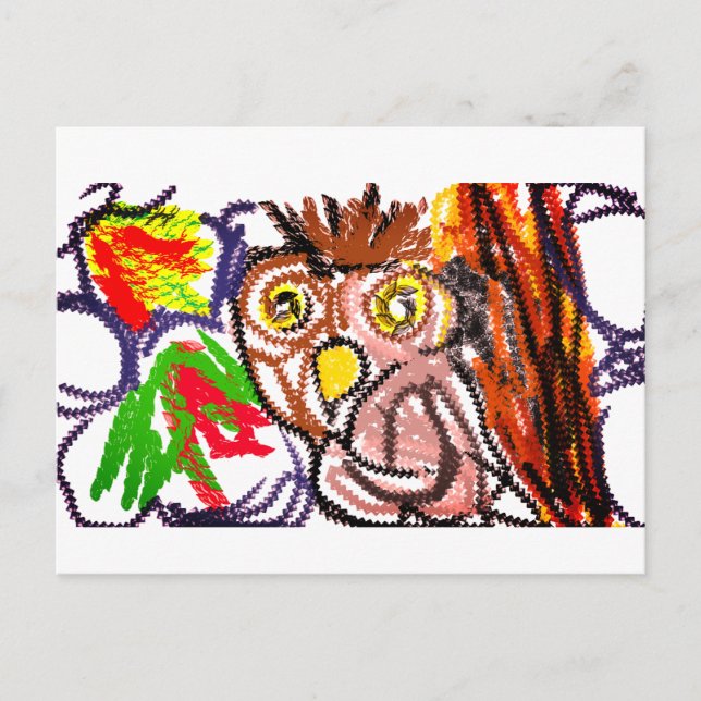 Postal Búho alegría otoñal (Anverso)