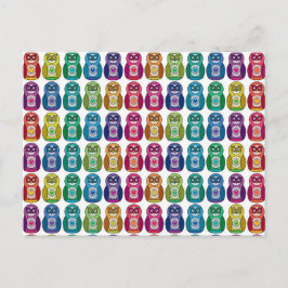 Postal - Búho arcoiris barato Matryoshka