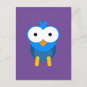 Postal Búho azul personalizado