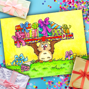 Postal Búho de cumpleaños feliz