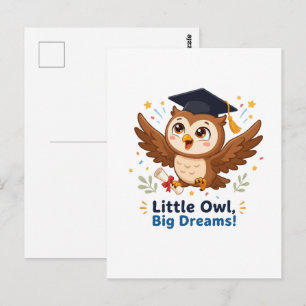 Postal Búho de Graduación Adorable Búho Pequeño Grandes S