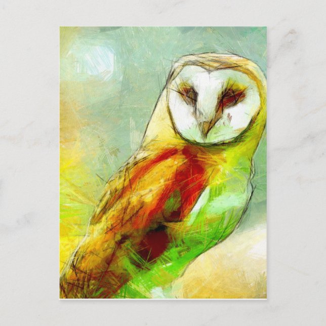 Postal Búho del guarda (Anverso)