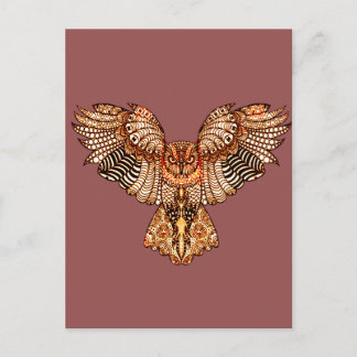 Postal Búho en el vuelo 2