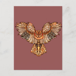 Postal Búho en el vuelo 2