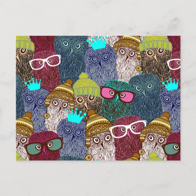 Postal Búho en la corona (Anverso)