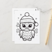 Búho festivo para colorear niños 