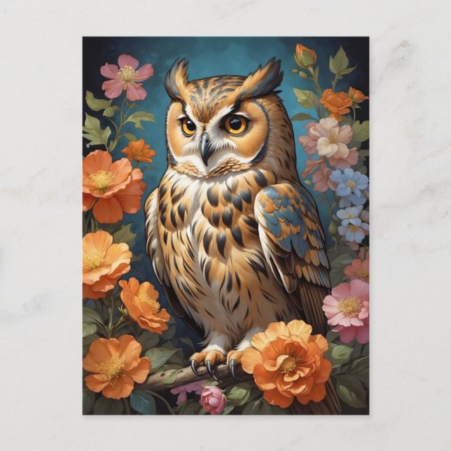 Postal búho grandioso (Anverso)