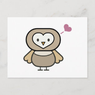 Postal búho pequeño y lindo