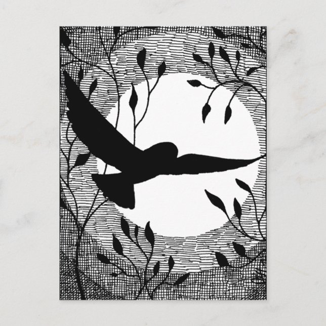 Postal Búho y cruz lunar (Anverso)