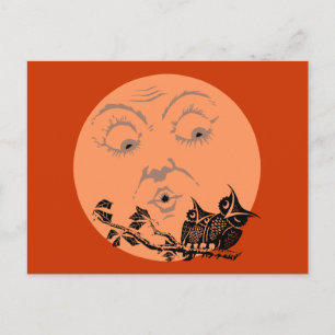 Postal Búhos de Halloween de Luna Vintage