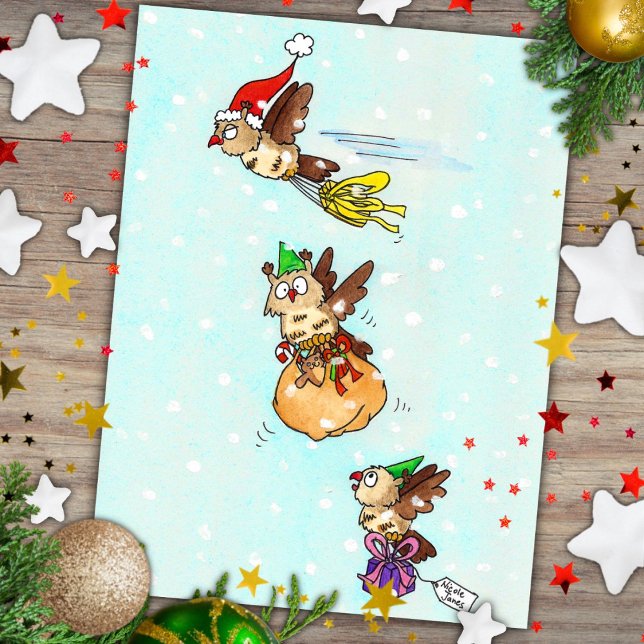 Postal Búhos de Navidad (Subido por el creador)