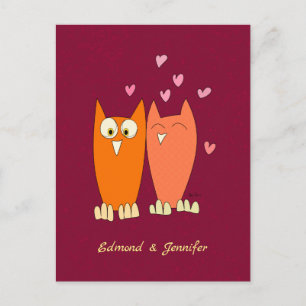 Postal Búhos románticos: hacer el amor